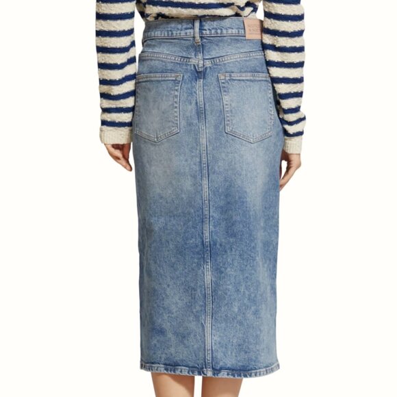 Scotch & Soda Patch Pocket Denim Midi Skirt (NWT) - Picture 4 of 6